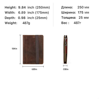 All-in-one 6-ring Binder Geniune Leather Portfolios Journal