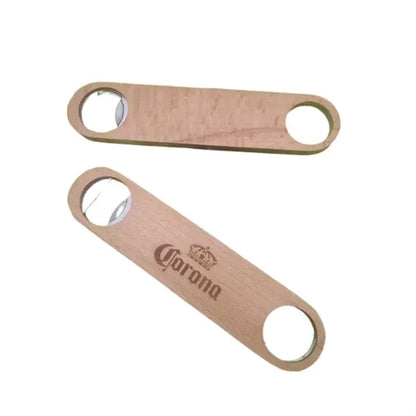 4" Portable Stainless Steel Wooden Bottle Opener w/Magnet