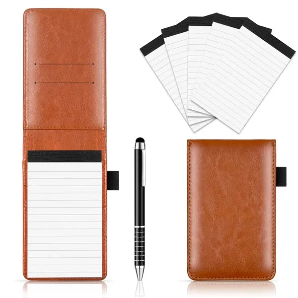 PU Leather Mini A7 Multi-function Notepad Pen Gift Set