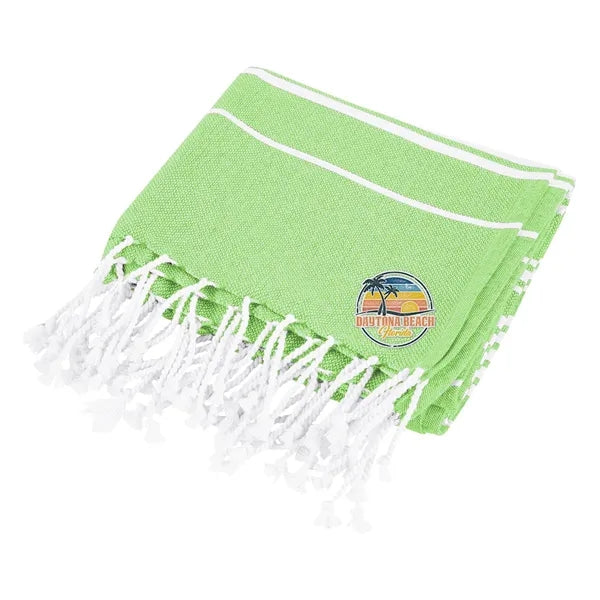 Recycled Beach Blanket With Tassel Fringe