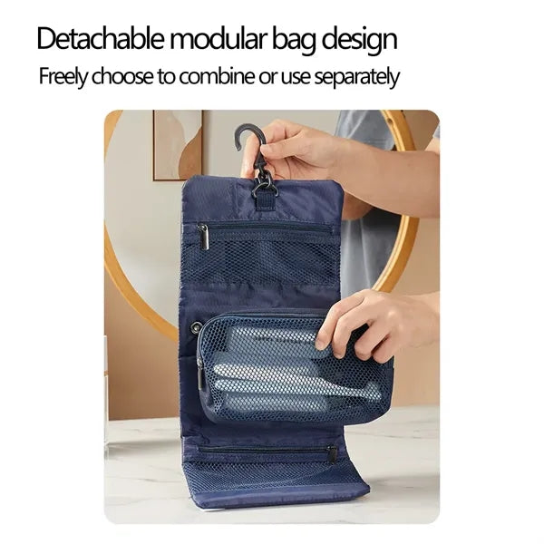Waterproof Foldable Travel Toiletry Bag With Compartments