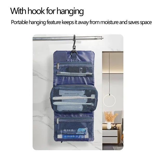 Waterproof Foldable Travel Toiletry Bag With Compartments
