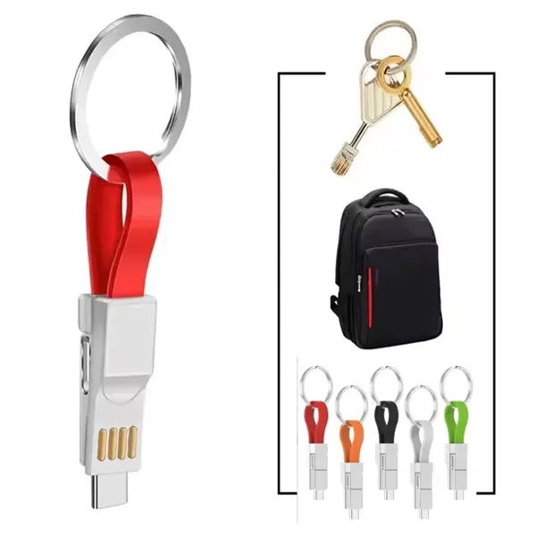 Lightning Cable Keychain 3in1 Short Fast Charging Cord