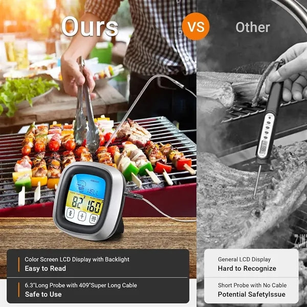 Fast-Read Waterproof Meat Thermometer With Probe Magnets