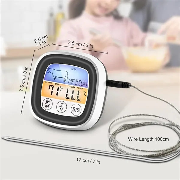 Fast-Read Waterproof Meat Thermometer With Probe Magnets