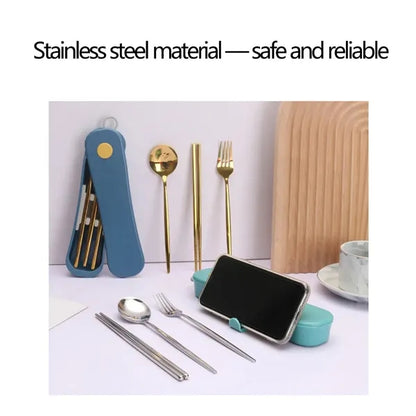 Portable Rotating Box Stainless Steel Cutlery Set