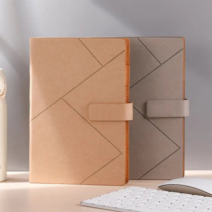 Magnetic A5 Leather Study Notepad Notebook