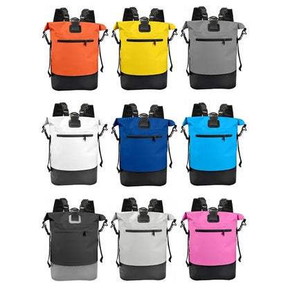 Waterproof PVC Roll-Top Backpack Durable Outdoor Dry Bag
