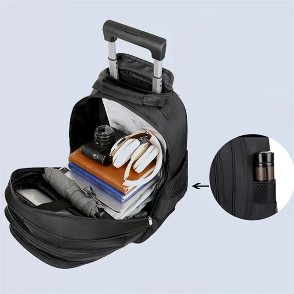 Wheeled Rolling Backpack Laptop Travel Bag