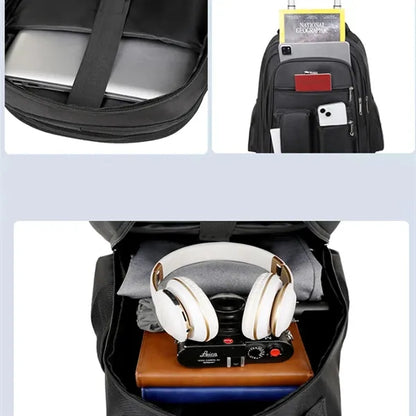 Wheeled Rolling Backpack Laptop Travel Bag