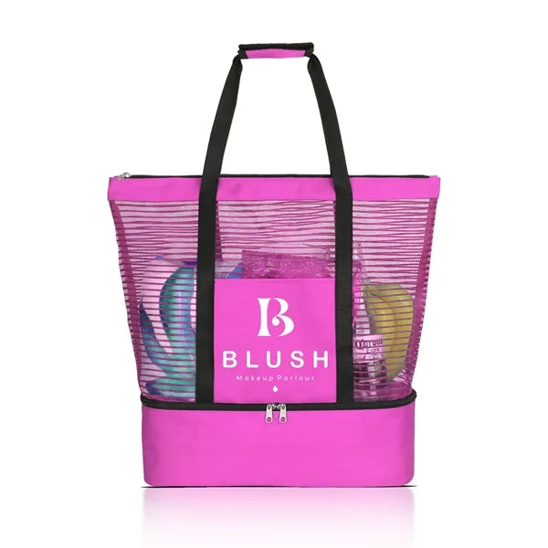 Lightweight Mesh Beach Cooler Bag ( 19 " x 18 " x 6 " )
