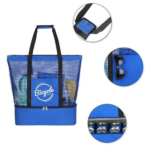 Lightweight Mesh Beach Cooler Bag ( 19 " x 18 " x 6 " )