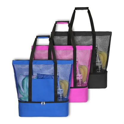 Lightweight Mesh Beach Cooler Bag ( 19 " x 18 " x 6 " )