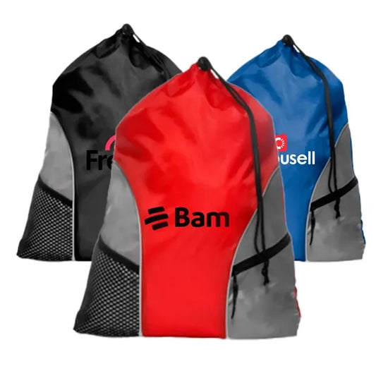 Gym Backpack w/ Drawstring Closure & Mesh Front Pockets