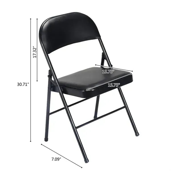 Black Foldable Iron & PVC Chairs (Ocean)