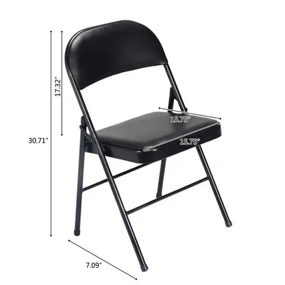 Black Foldable Iron & PVC Chairs (Ocean)