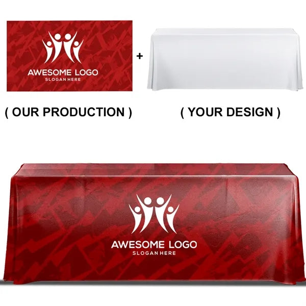 6' Economy Draped Standard Table Cover (Full Dye Sublimated)