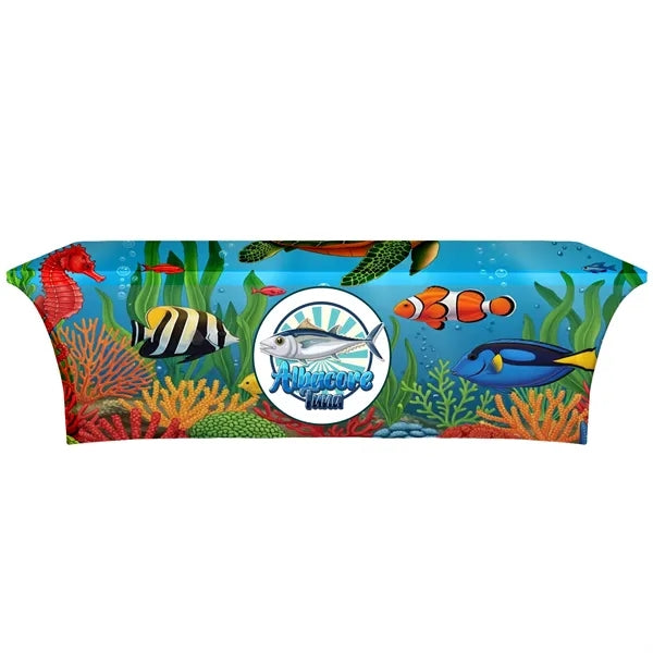 8' Open Back Stretch Table Cover (Dye Sublimated)