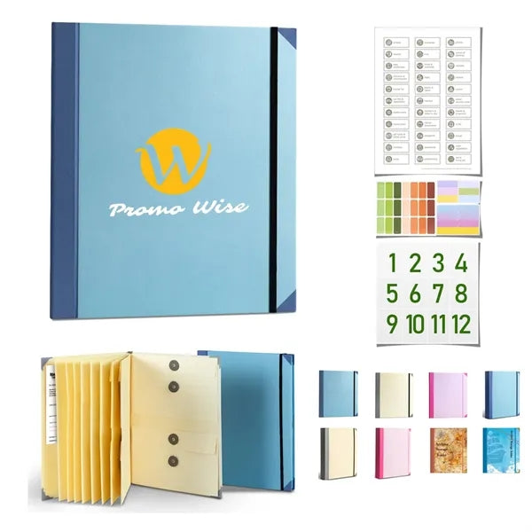 Accordion Folder With Multiple Pockets Button Closure