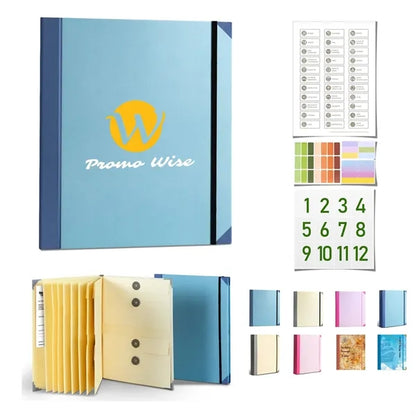 Accordion Folder With Multiple Pockets Button Closure