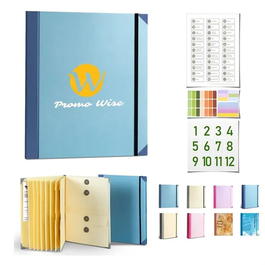 Accordion Folder With Multiple Pockets Button Closure