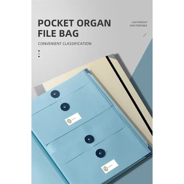 Accordion Folder With Multiple Pockets Button Closure