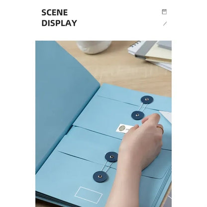 Accordion Folder With Multiple Pockets Button Closure