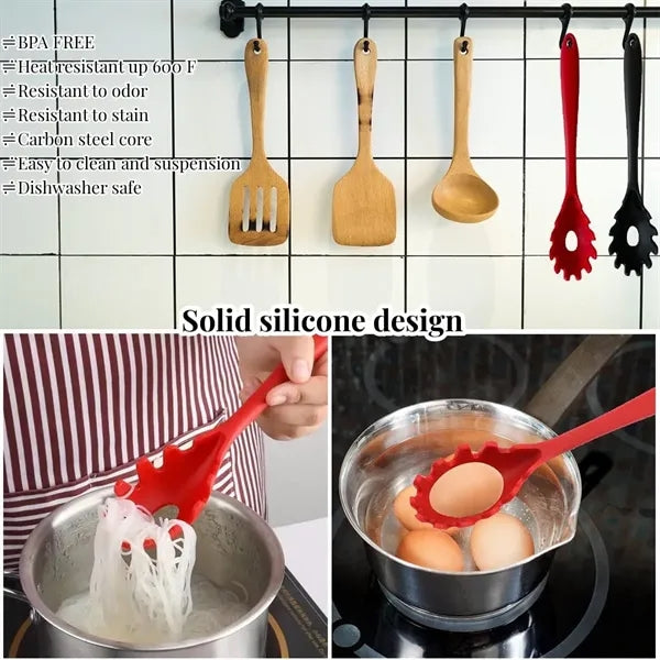 High Heat Resistant Cooking Silicone Spaghetti Spoon