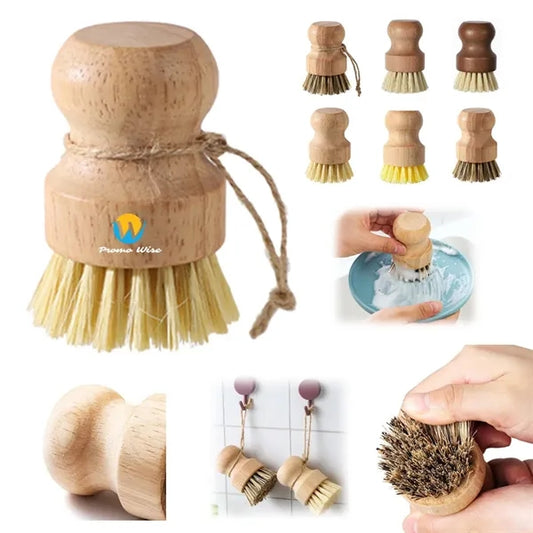 Natural Wood Kitchen Cleaning Removal Hanging Brush