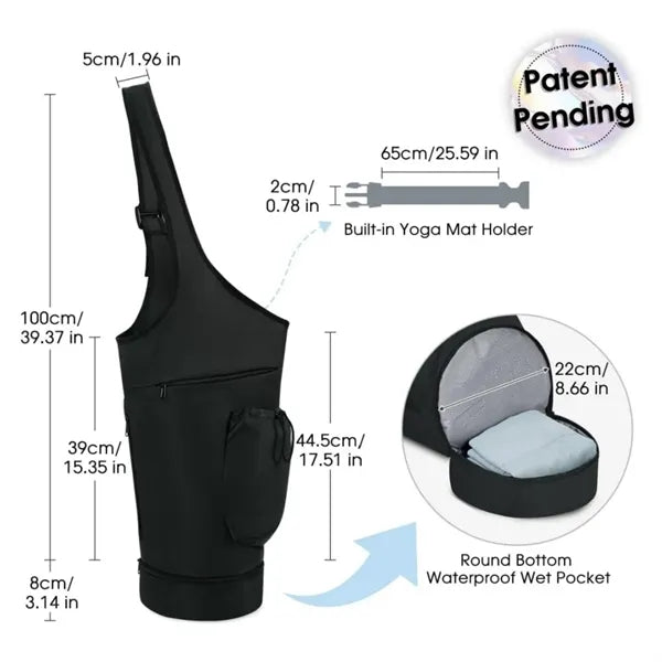 Large Opening Long Tote Yoga Mat Bag