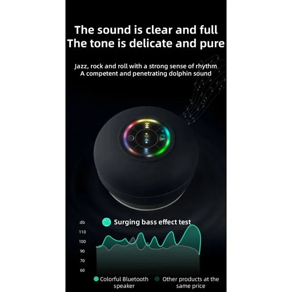 Large Suction Cup Waterproof LED Bluetooth Speaker