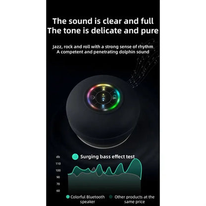 Large Suction Cup Waterproof LED Bluetooth Speaker