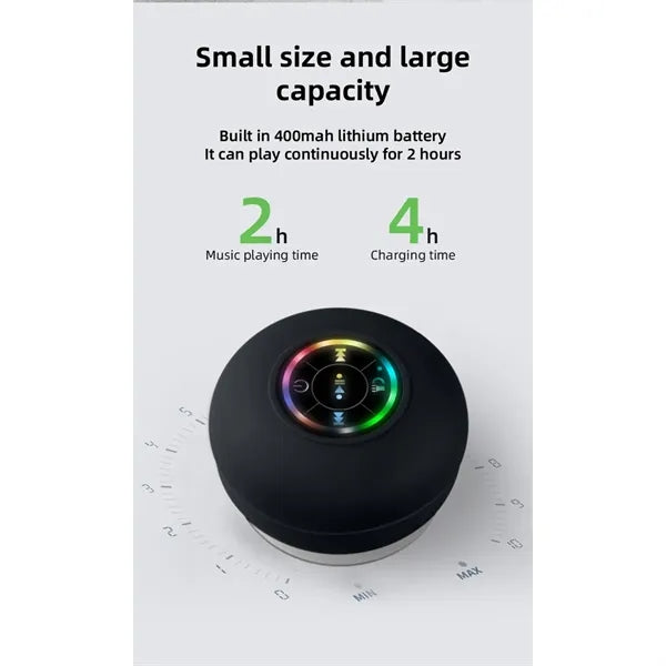 Large Suction Cup Waterproof LED Bluetooth Speaker
