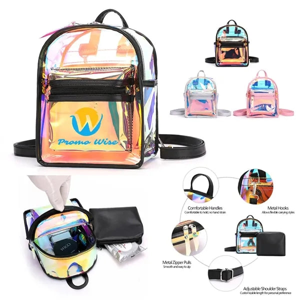 Jelly Transparent Laser PVC Clear Backpack Bag