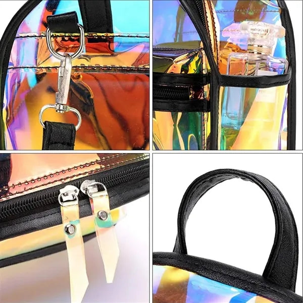 Jelly Transparent Laser PVC Clear Backpack Bag