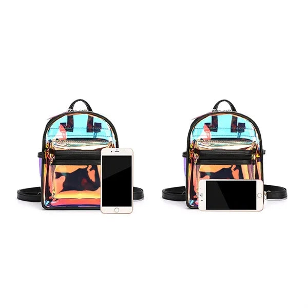 Jelly Transparent Laser PVC Clear Backpack Bag