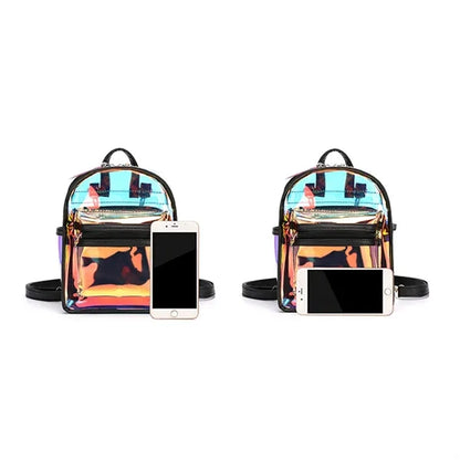 Jelly Transparent Laser PVC Clear Backpack Bag