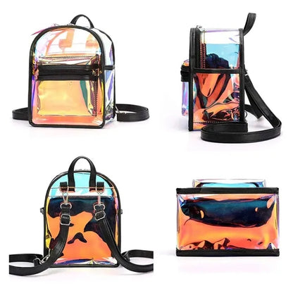 Jelly Transparent Laser PVC Clear Backpack Bag