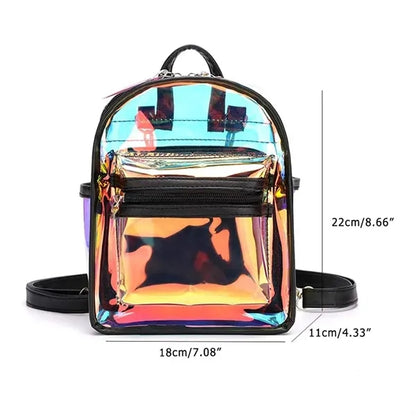 Jelly Transparent Laser PVC Clear Backpack Bag