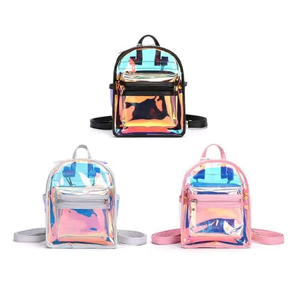 Jelly Transparent Laser PVC Clear Backpack Bag