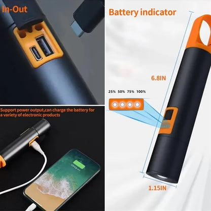 Mini LED Multi-Function Telescopic Zoom Flashlight