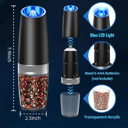 Gravity Electric Pepper And Salt Grinder Set