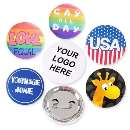 Tinplate Round Button With Safety Pins