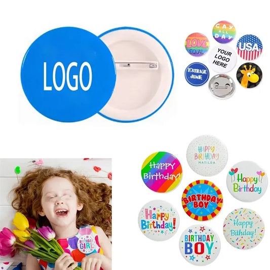 Tinplate Round Button With Safety Pins