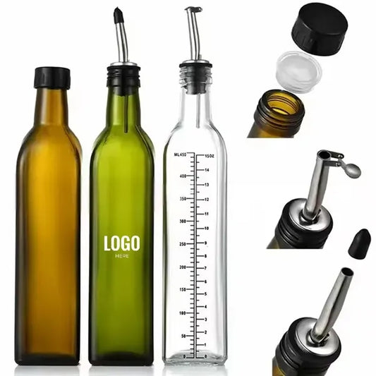 17oz Olive Oil Dispenser Bottle With Nozzle And Funnel