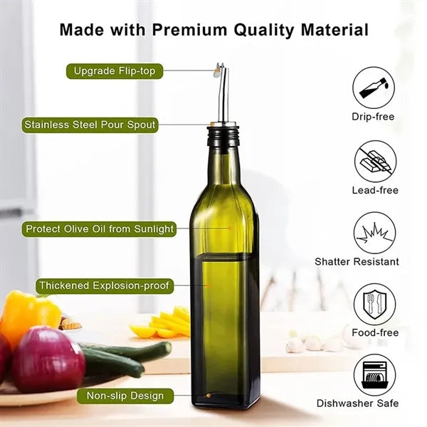 17oz Olive Oil Dispenser Bottle With Nozzle And Funnel