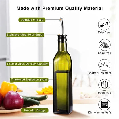 17oz Olive Oil Dispenser Bottle With Nozzle And Funnel