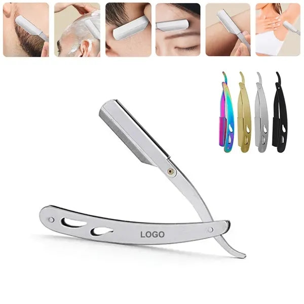 Folding Stainless Steel Straight Edge Barber Shaving Razor