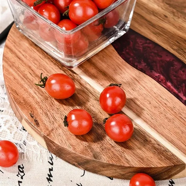 Natural Resin Splicing Acacia Round Wood Cutting Board