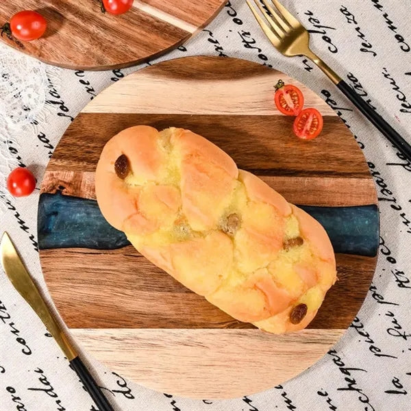 Natural Resin Splicing Acacia Round Wood Cutting Board